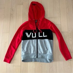 Vull Red and Gray Hoodie